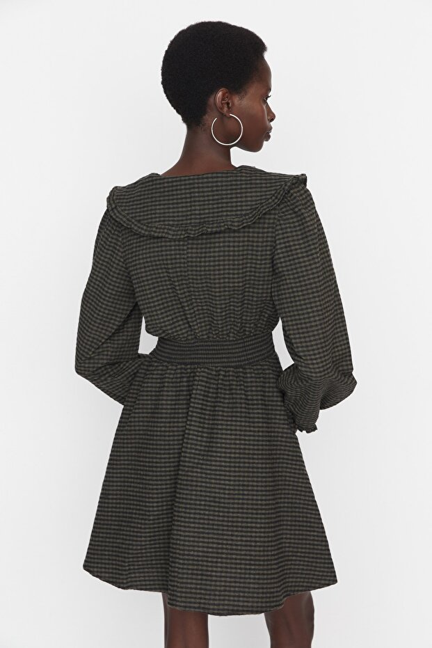 Vícebarevné tkané šaty s límečkem TWOAW22EL0118 - 5