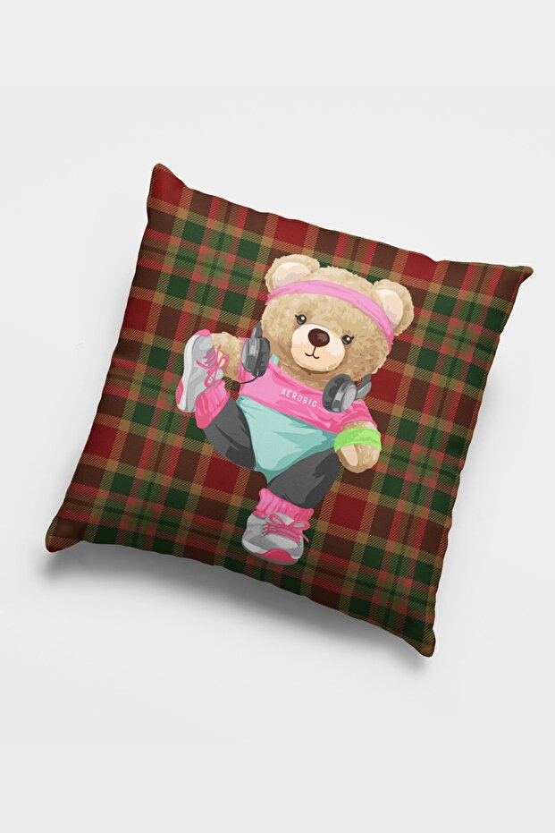 43x43cm Premium Thai Feather Woven Fabric Double Sided Mrs. Teddy Bear Throw Pillow Pillow Case Krl918