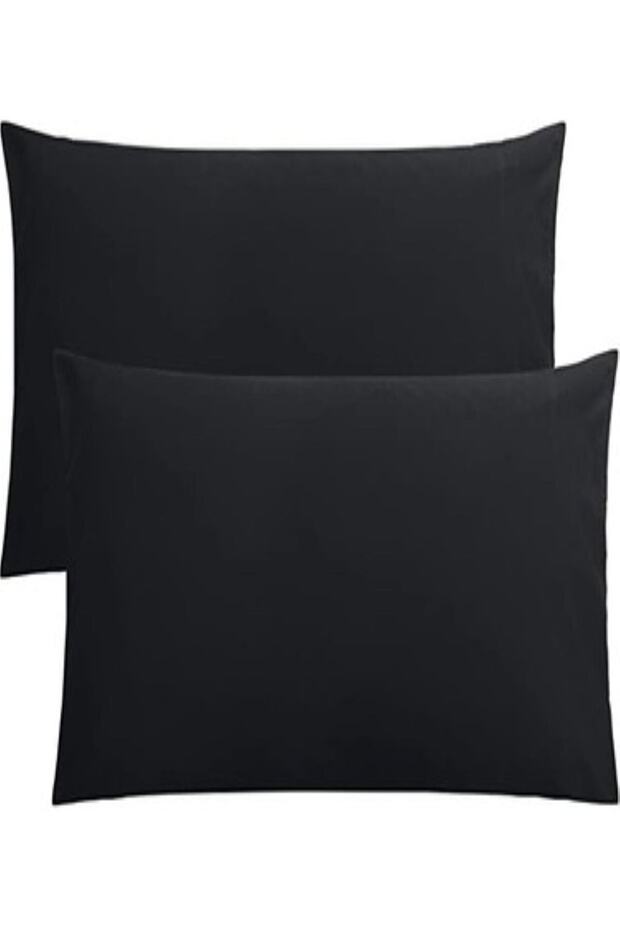Misslinrdahome 100% Cotton Black Two Pieces 50x70 Pillow Case