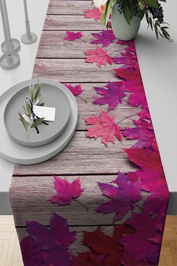 Stain Resistant Fabric Thai Feather Premium Woven Tablecloth Runner 3d Plane Tree 40x140cm Rnr235