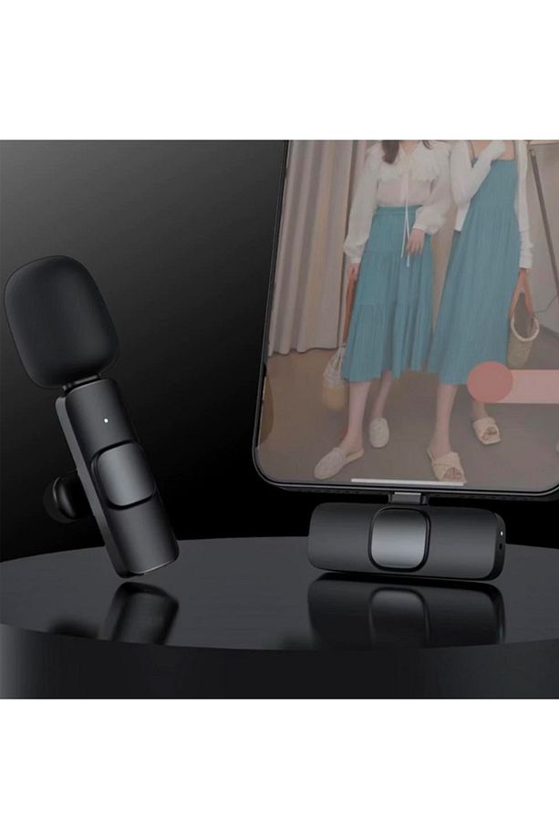 Ally K8 Lightning Iphone Tak Konuş Wireless Kablosuz Mini Yaka Mikrofonu Canlı Yayın Mikrofonu - 8