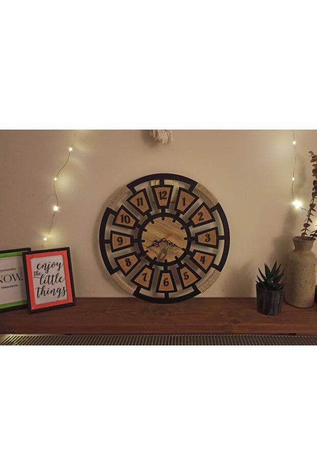 ساعة حائط مزخرفة برباط من الجوت المزخرف - 1