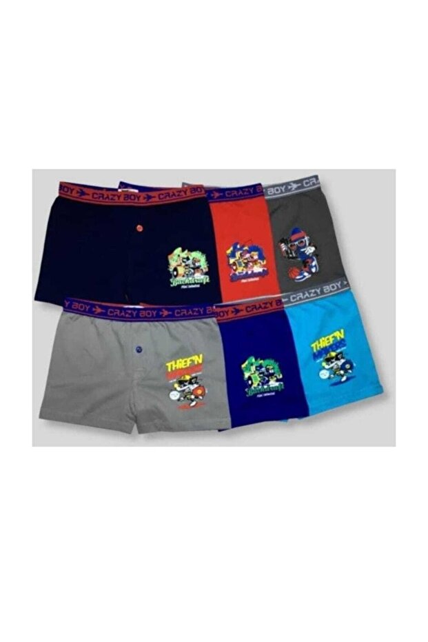 Çocuk Elastan Baskılı Boxer 1adet - 1