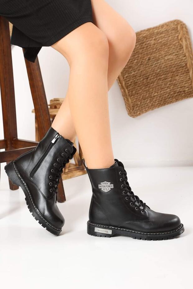33601 Siyah Cilt Kadın Bot - 1