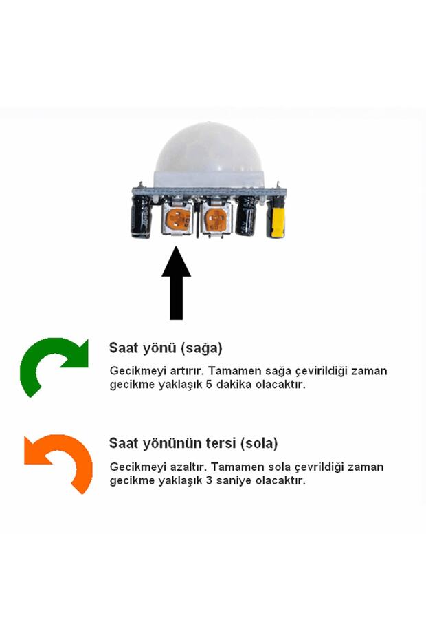 Hc-sr501 Pır Sensor Modül Hareket Algılama Sensor Modülü Kızılötesi Insan Canlı Algılayıcı Dedektör - 5