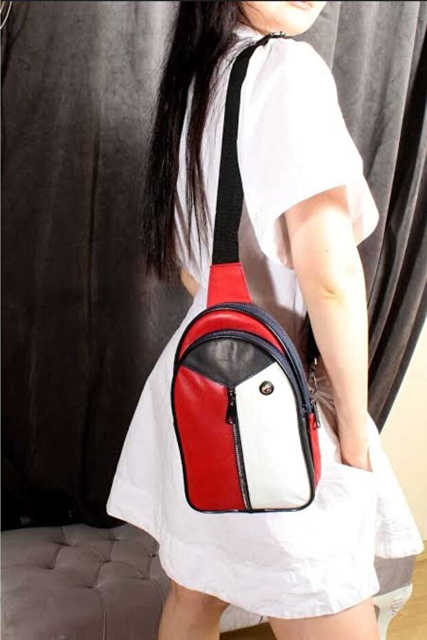 Genuine Leather Tommy Model Unisex Freebag Shoulder And Cross Backpack