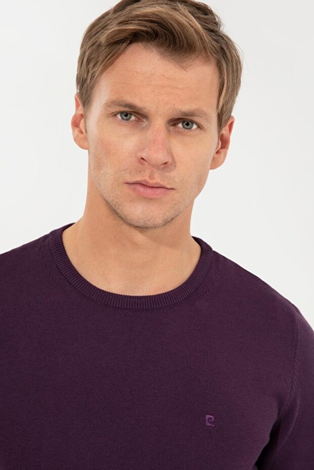 Mor Slim Fit Basic Triko Kazak - 1