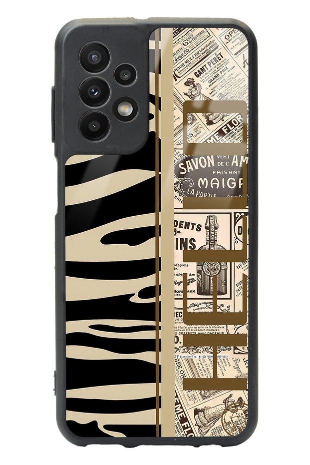 Samsung A23 Zebra Newspaper Design Glossy Phone Case