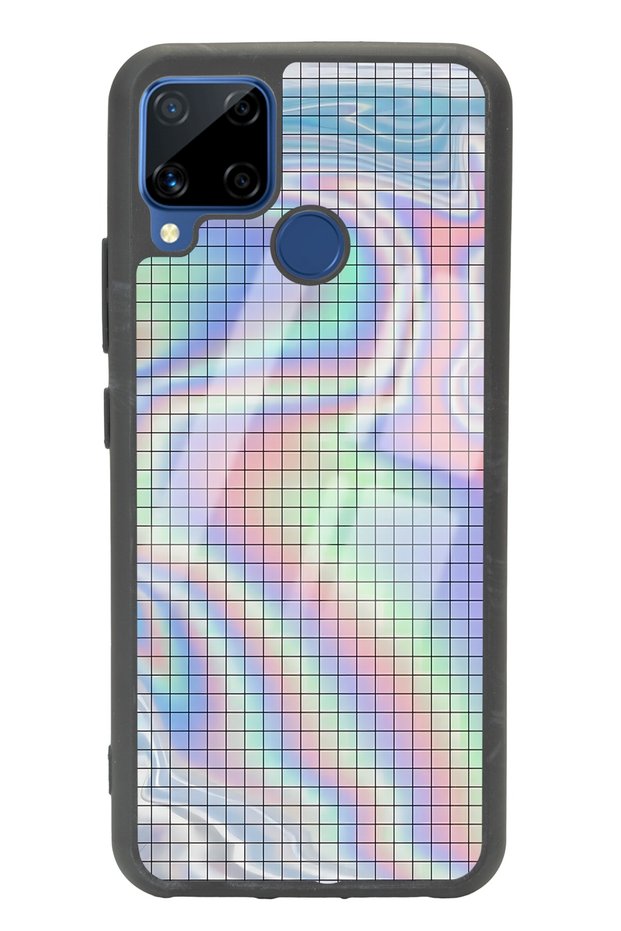 Oppo Realme C15 Neon Checkerboard Design Glossy Phone Case