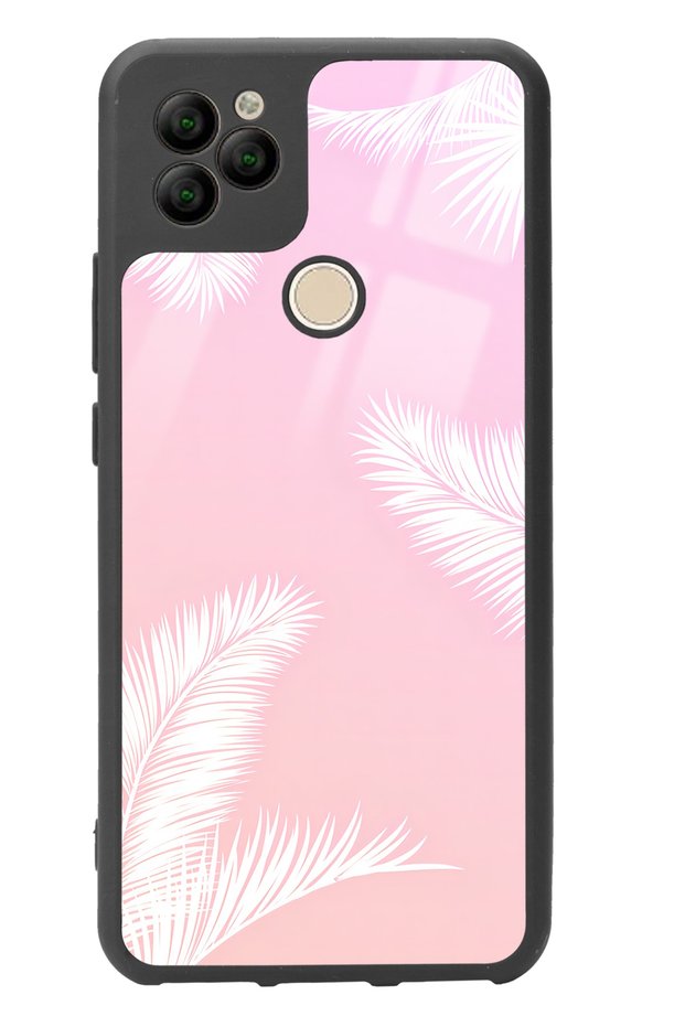 General Mobile Gm 22 White Palm Designed Glossy Phone Case