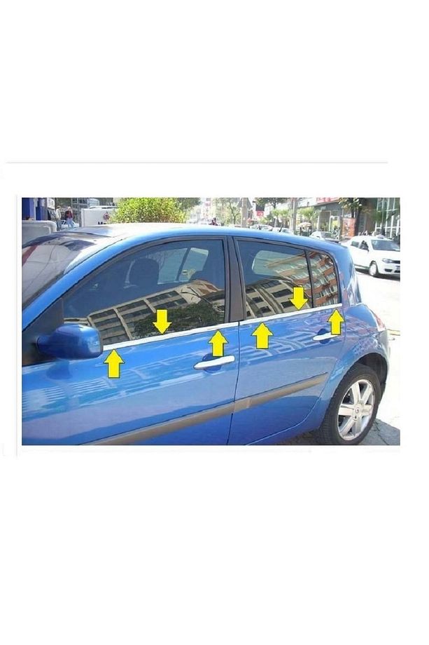 Renault Megane 2 Hb Krom Cam Çıtası 4 Prç. 2002-2012 - 1
