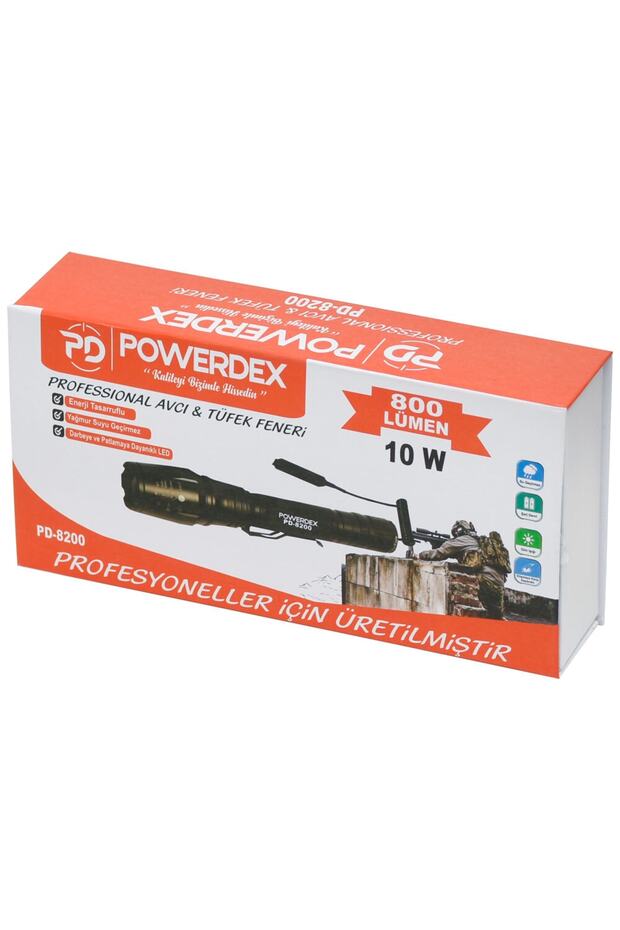 10w Şarjlı Profesyonel Avcı Tüfek Feneri Pd-8200 - 5