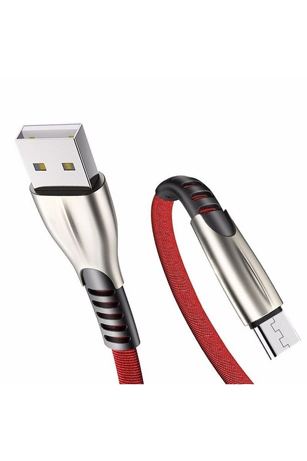 Metal Başlıklı Örgülü 1 M 3a Micro Usb Data & Hızlı Şarj Kablosu - 1