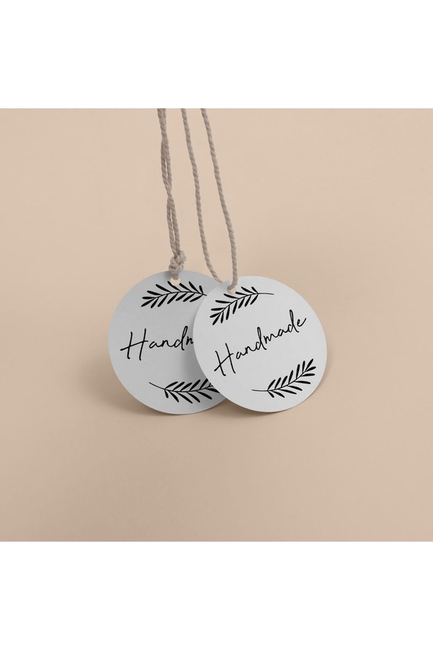 50 Pieces (4 Cm) Handmade Non-Adhesive Printed Label / Wedding Engagement Wedding Gift Label / Round