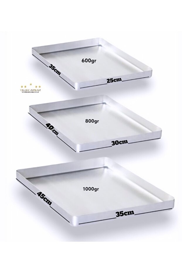 Aluminum Baklava Pastry Tray Set of 3