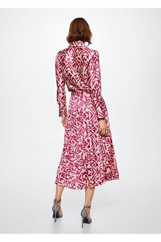 Desenli Pilili Etek - 8