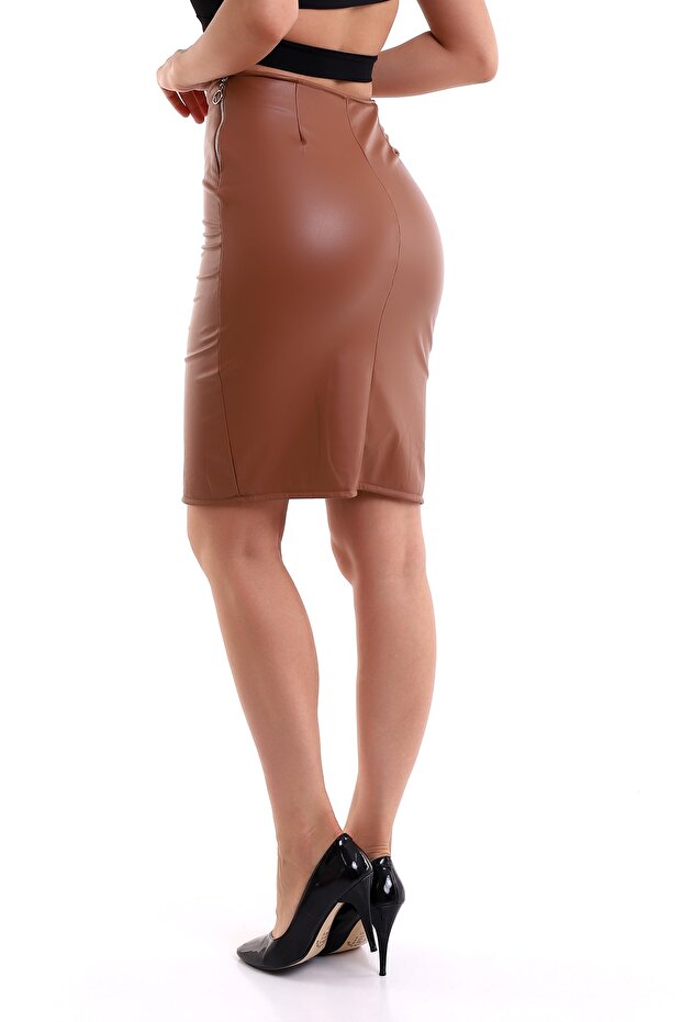 Koža Suknja Sa prorezom - 7