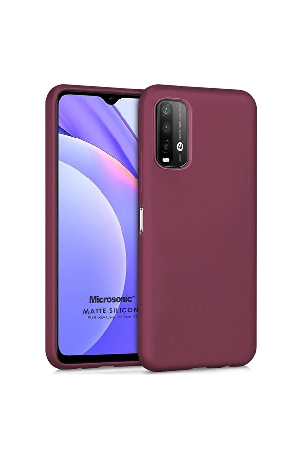 Matte Silicone Xiaomi Redmi Note 9 4g Kılıf Mor - 1