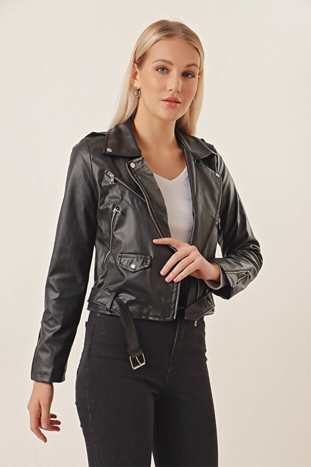 3 Fermuar Deri Ceket - 3