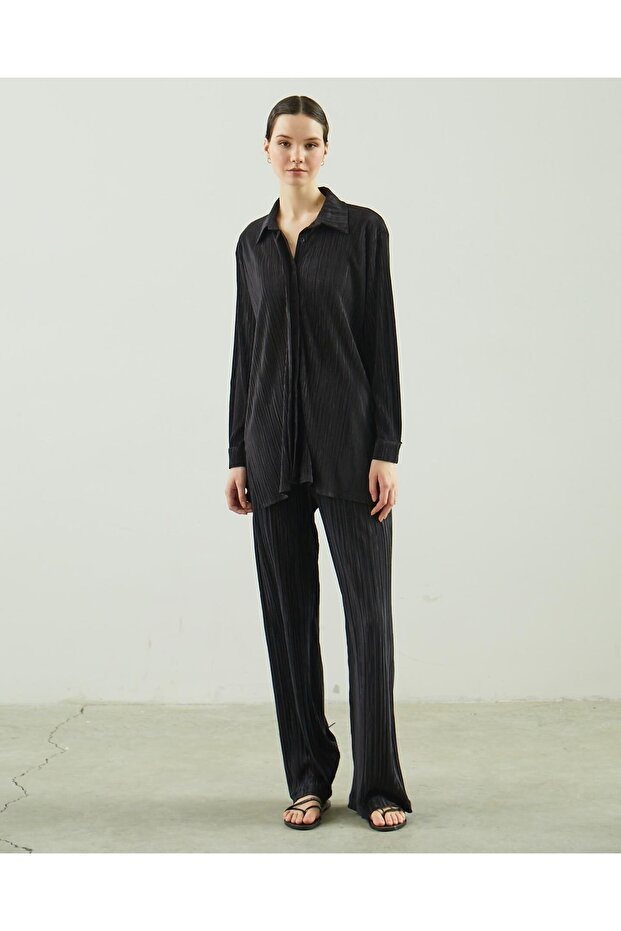 Cordhemd-Hose Schwarzer Anzug - 1