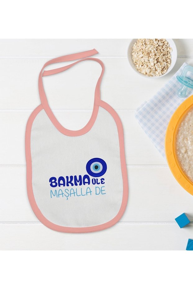 Kids Mashalla De Designed Pink Baby Food Bib-1