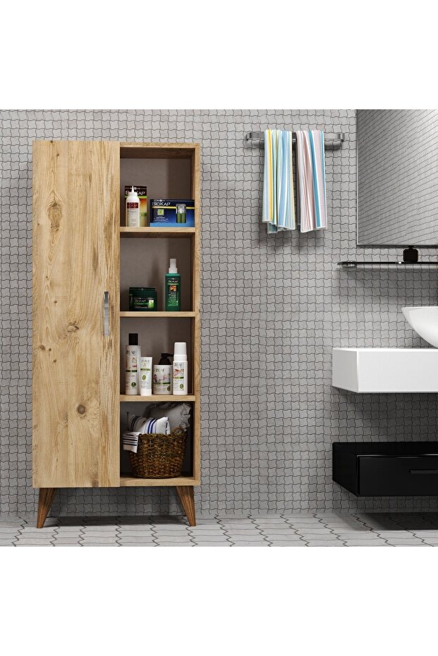 Star Tek Kapılı 4raflı Çok Amaçlı Dolap Çam- Bdl0202 - 1