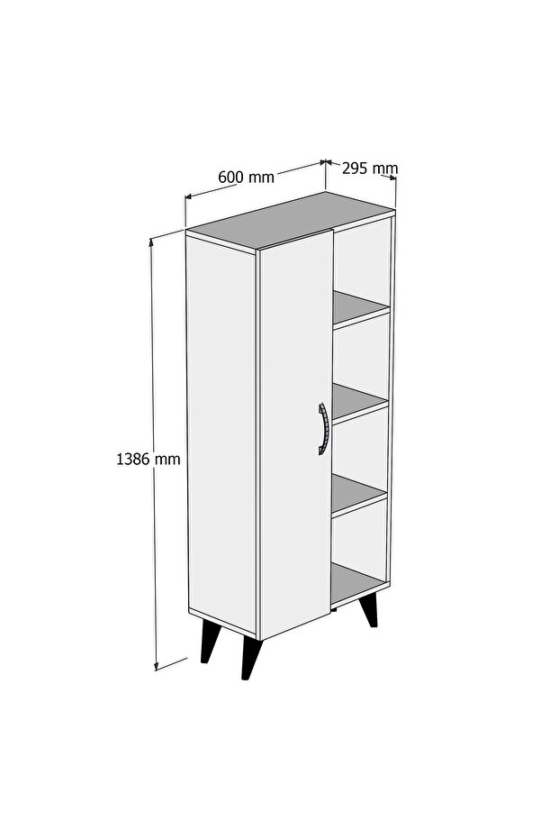 Star Tek Kapılı 4raflı Çok Amaçlı Dolap Çam- Bdl0202 - 4