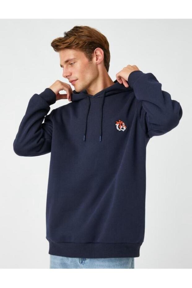 Nakışlı Kopşonlu Sweatshirt - 1