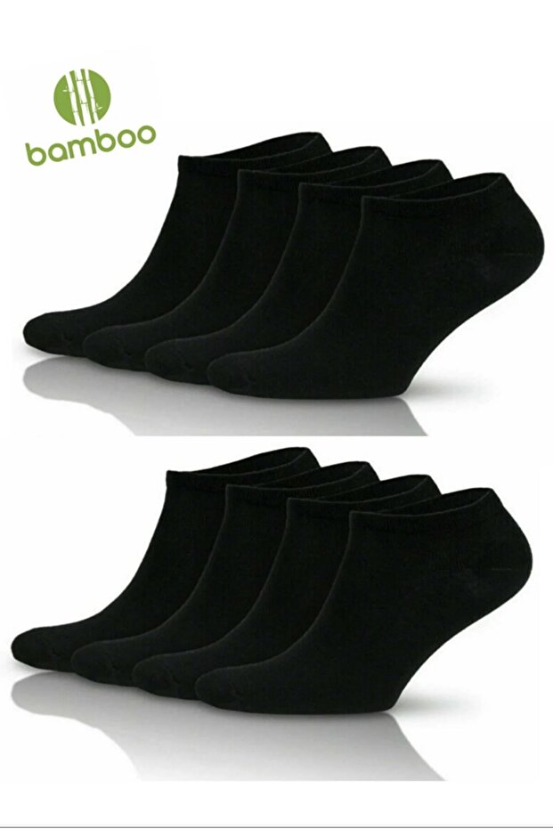 Premium Seamless Men's Bamboo Booties Socks Black Set of 6