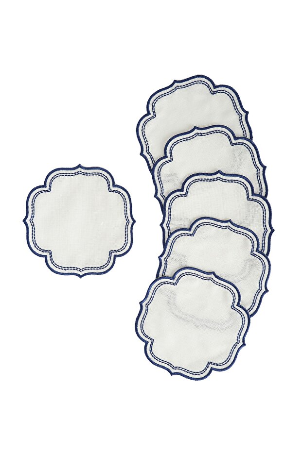 6 Pack Flam Cocktail Napkins Navy Blue