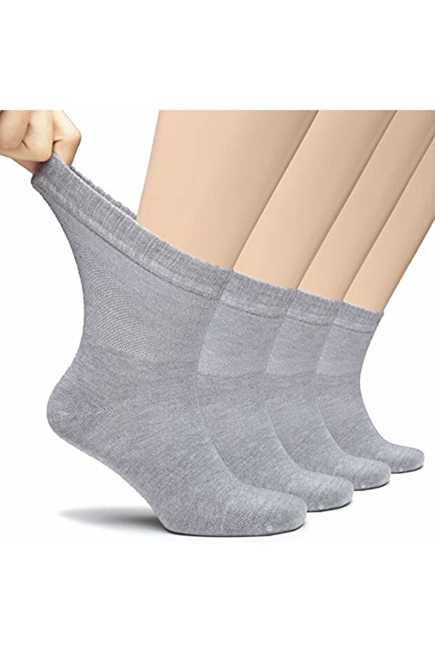 Unisex Cotton Combed Diabetic Elasticless and Anti-Odor Socks 4 Pieces