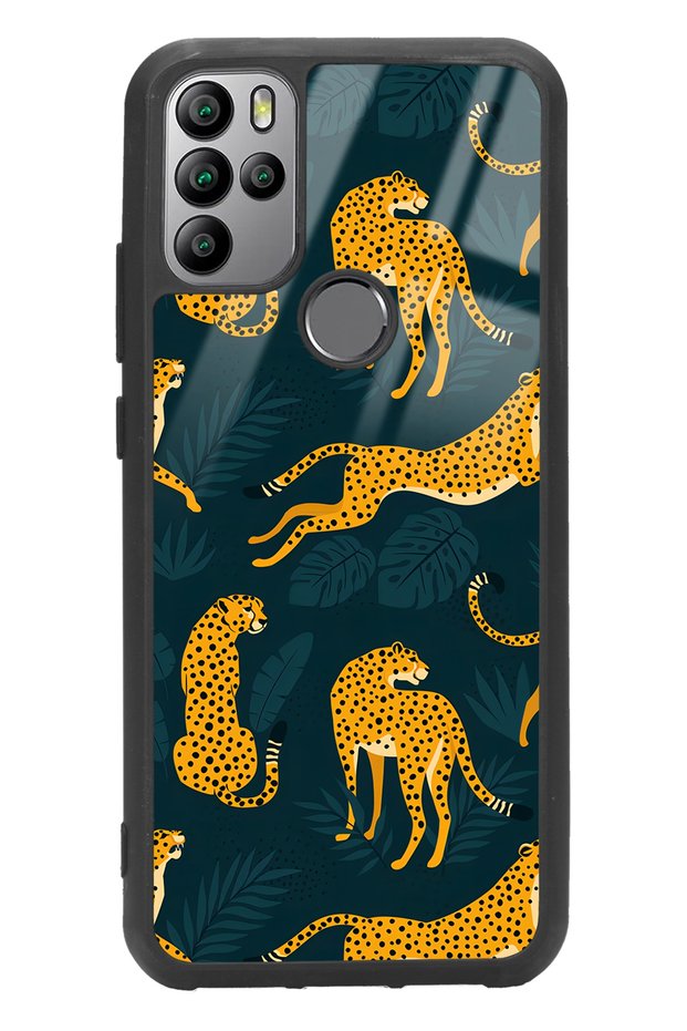 General Mobile Gm 21 Pro Leaf Leopard Design Glossy Phone Case