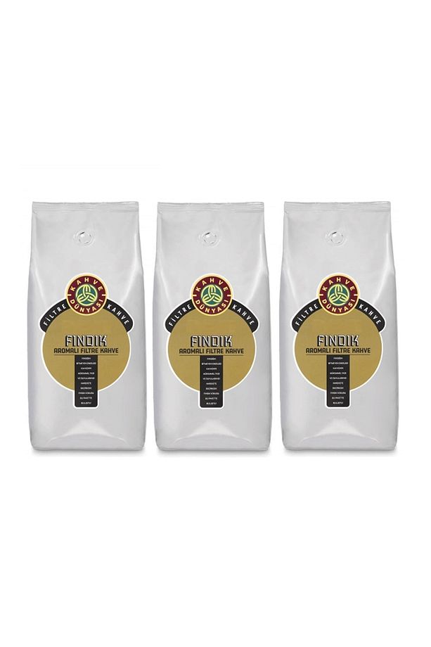 Fındık Aromalı Filtre Kahve Çekirdek 3 Adet 1 Kg. - 1