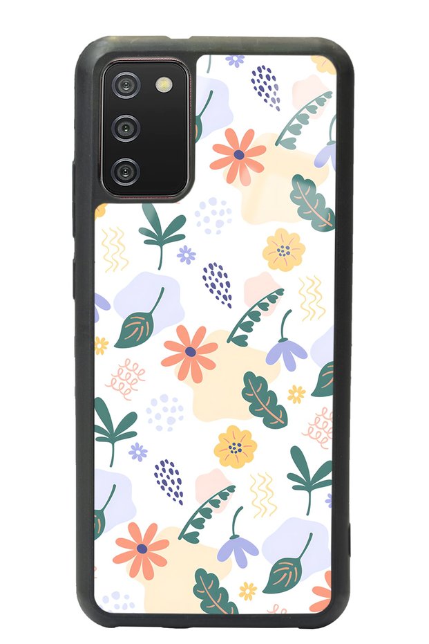 Samsung A-02S Glossy Phone Case with Tiny Flowers Design
