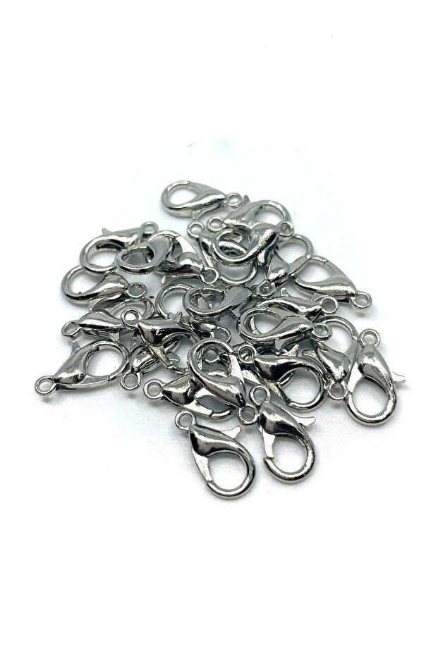 50 Pieces 502 Pear Parrot Clips Silver Color