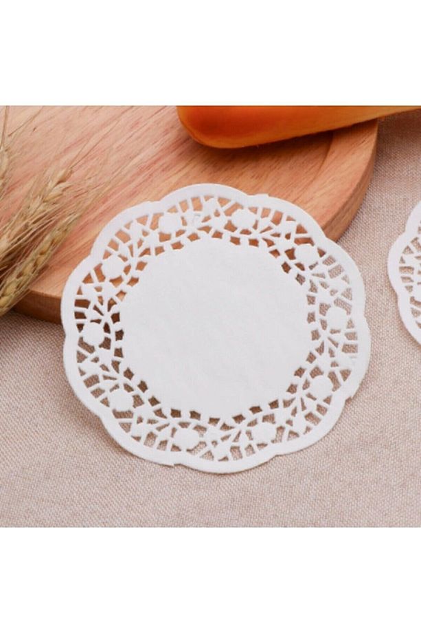 Çay Tabak Altlığı Sunumluk Dantelli Kağıt 9cm Çapında Süs Dekor Kağıdı Kağıt Dantel Süsü 1000 Adet - 1
