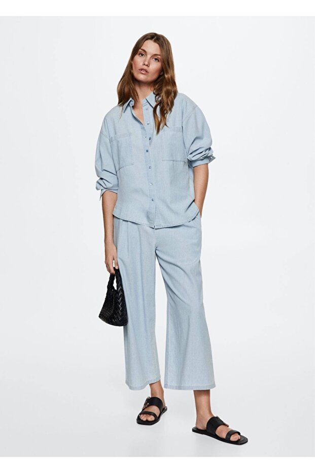 %100 Pamuklu Culotte Pantolon - 2