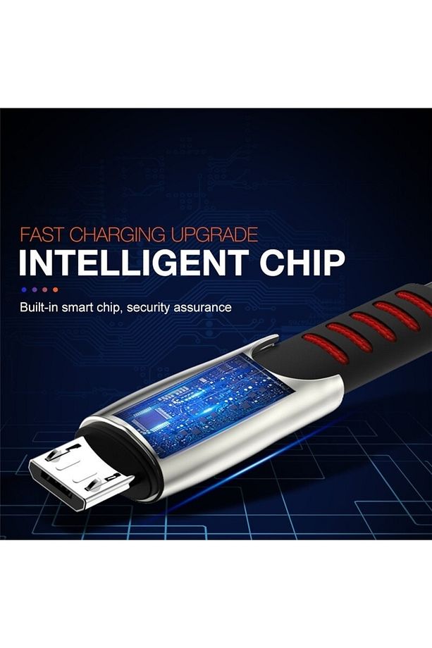 Metal Başlıklı Örgülü 1 M 3a Micro Usb Data & Hızlı Şarj Kablosu - 4