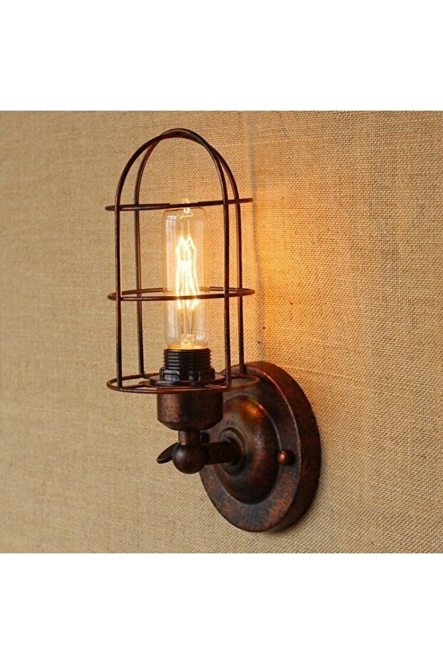Retro Copper Antique Articulated Cage Metal Wall Sconce