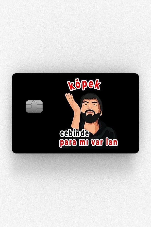 Cebinde Para Mı Var Köpek Kredi Kartı Kaplama Sticker Etiket - 1