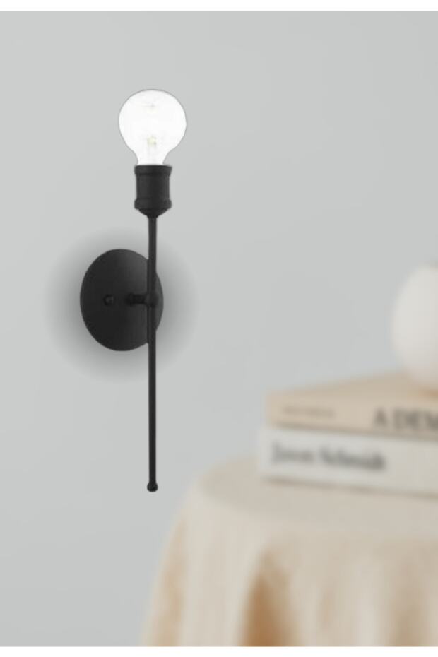 Moson Tekli Siyah Duvar Lambası Yatak Odası Yatak Başı Banyo İçin Modern Retro Aplik - 1
