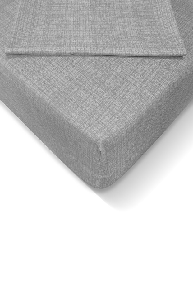 طقم ملاءات مطاطية مقاس 160x200 سم من Ranforce - رمادي
