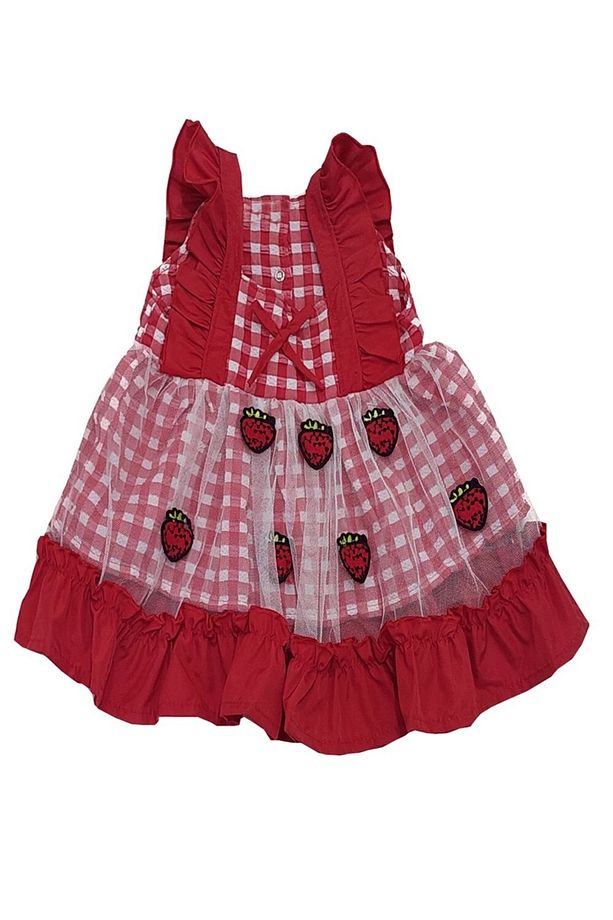 Kız Bebek Çilekli Tüllü Elbise - 10
