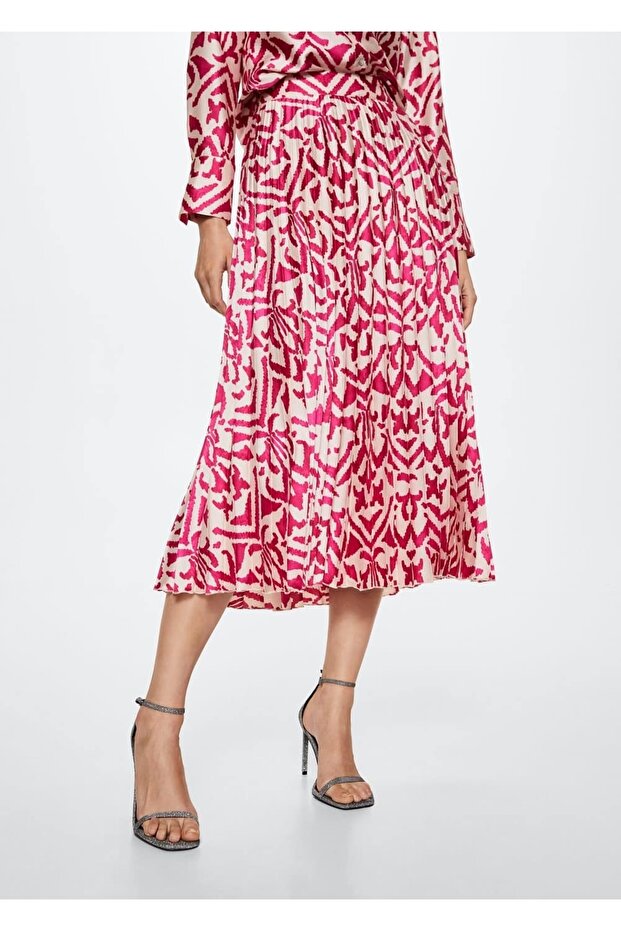 Desenli Pilili Etek - 2