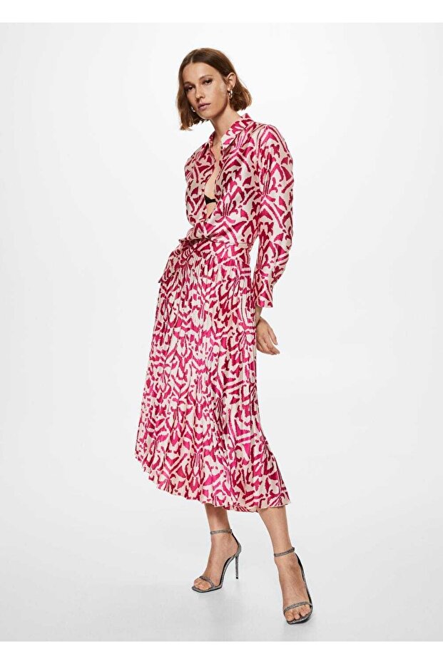 Desenli Pilili Etek - 4