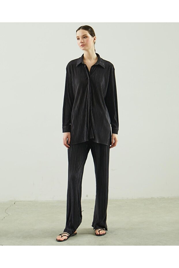 Cordhemd-Hose Schwarzer Anzug - 4