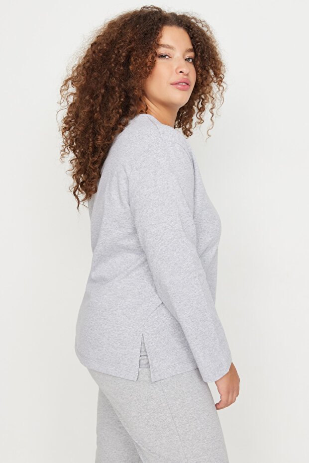 Szary dres z rozcięciami na nogawkach, duże rozmiary TBBAW23AI00055 - 6