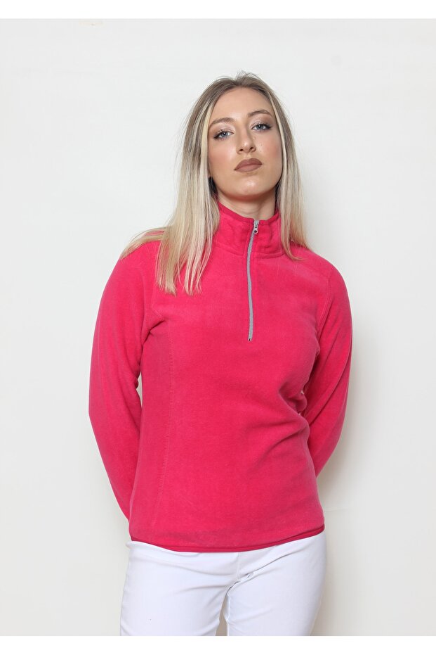 Women's Fleece Half Zipper Slim Fit Sweatshirt