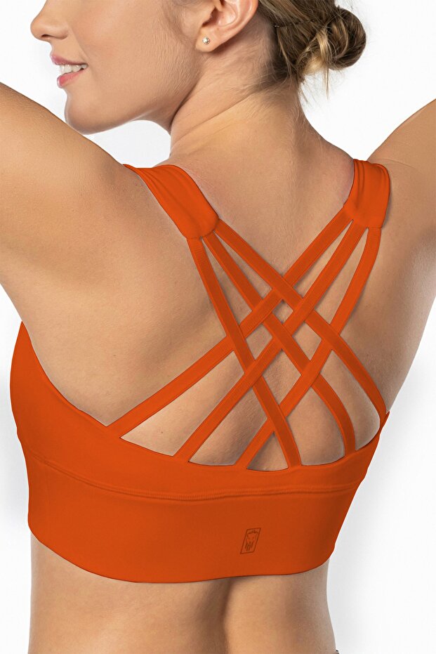 Lioness Activewear Turuncu Yüksek Destekli Sırt Detaylı Kaplı Spor Sütyeni