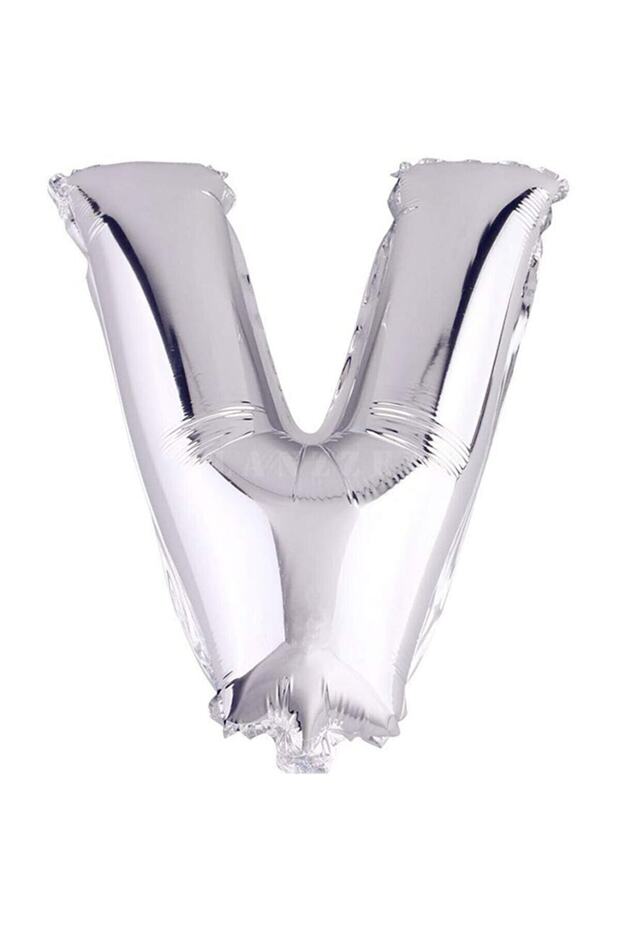 16" Inch 40cm Foil Balloon Silver Color ''V'' Letter